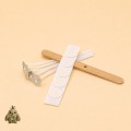 Set of 5 Cotton Candle Wicks with Adhesive Stickers and Wooden Wick Centering Holder Set of 5 Cotton Candle Wicks with Adhesive Stickers and Wooden Wick Centering Holder