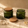 100 ml Green Glass Candle Jar Set with Cork Lid and Wick 100 ml Green Glass Candle Jar Set with Cork Lid and Wick