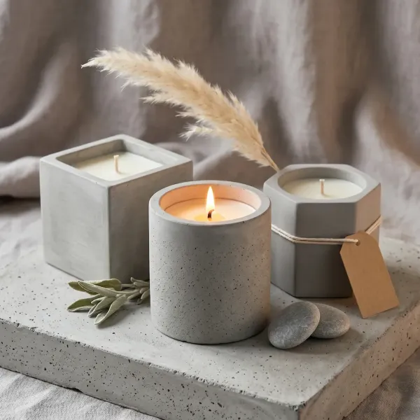 Concrete Candle Vessels - Industrial Premium Design Concrete Candle Vessels - Industrial Premium Design