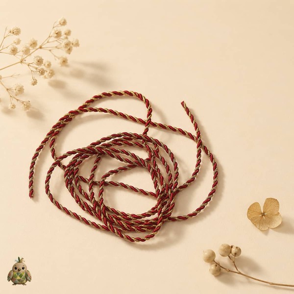 Red and Gold Twisted Decorative Cord, 2 m Red and Gold Twisted Decorative Cord, 2 m