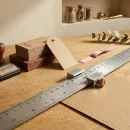 Sliding Metal Ruler with Adjustable Stop - Cutting Guide