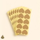 Blank Kraft Heart Self-Adhesive Labels – 3.1 x 3.3 cm