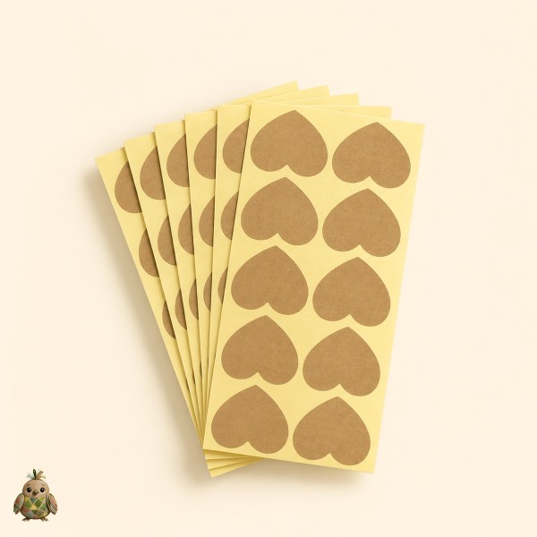 Blank Kraft Heart Self-Adhesive Labels – 3.1 x 3.3 cm Blank Kraft Heart Self-Adhesive Labels – 3.1 x 3.3 cm