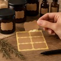 Blank Kraft Self-Adhesive Labels, Vintage Shape – 5.6 x 3.1 cm