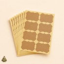 Blank Kraft Self-Adhesive Labels, Vintage Shape – 5.6 x 3.1 cm