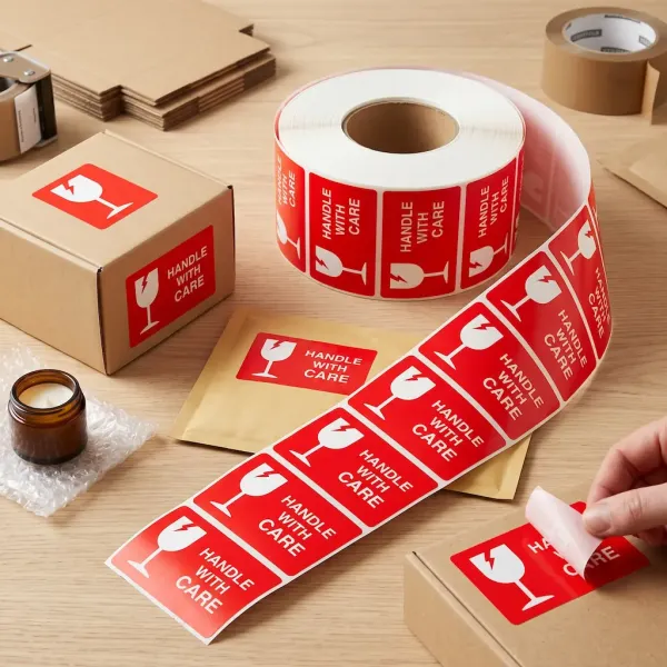 Fragile Handle with Care Stickers - Shipping Roll Fragile Handle with Care Stickers - Shipping Roll