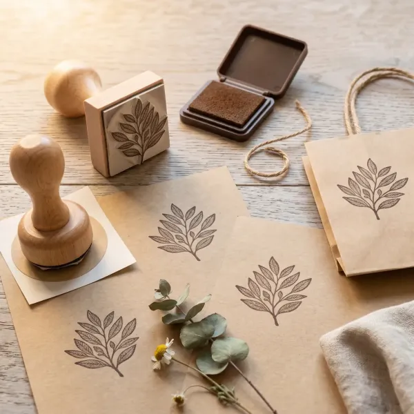 Botanical Rubber Stamp - Wooden Handle