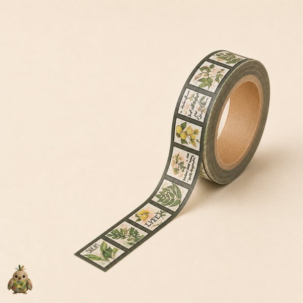 Botany Imprint 15 mm Washi Tape - Botanical Designs