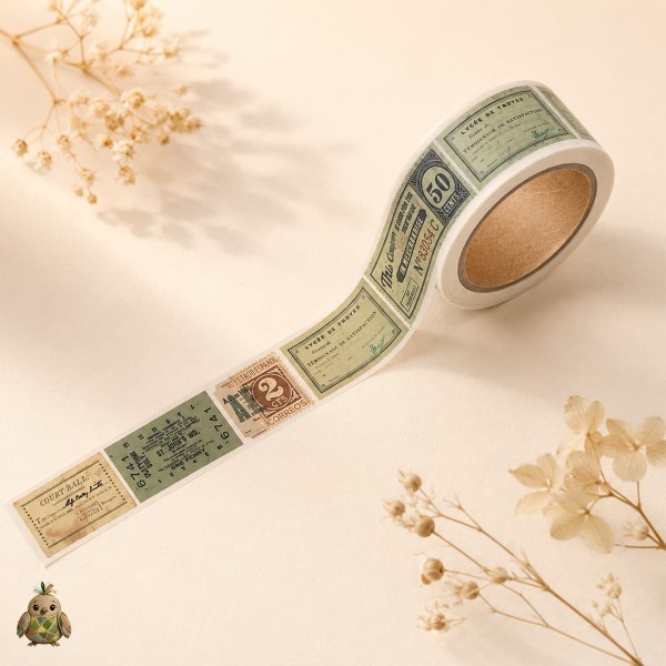 Botany Imprint 20 mm decorative washi tape - Vintage Tickets Botany Imprint 20 mm decorative washi tape - Vintage Tickets
