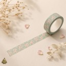 Decorative washi tape 15 mm Shabby Chic Rose - sage green rose floral Decorative washi tape 15 mm Shabby Chic Rose - sage green rose floral