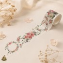Decorative washi tape 50 mm Blushing Blooms - pastel floral design Decorative washi tape 50 mm Blushing Blooms - pastel floral design