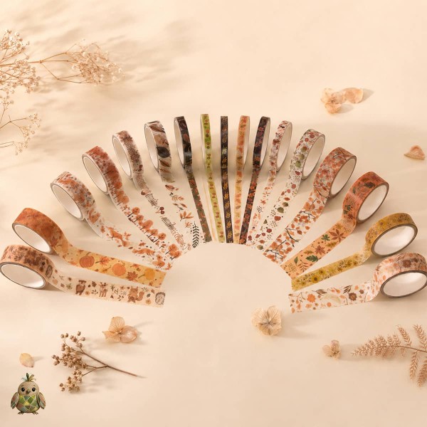 Decorative Washi Tape Set Four Seasons in the Field - Autumn, 18 Rolls