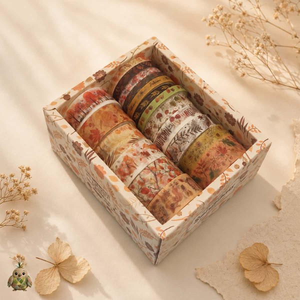 Decorative Washi Tape Set Four Seasons in the Field - Autumn, 18 Rolls