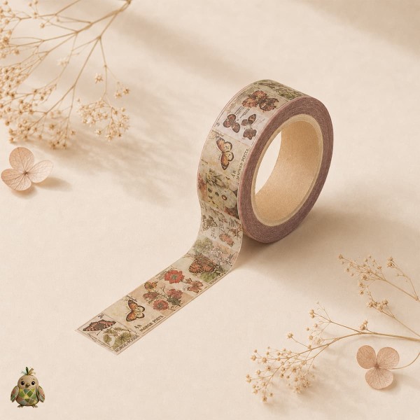Flower Gallery 20 mm Washi Tape - Botanical Butterflies Flower Gallery 20 mm Washi Tape - Botanical Butterflies