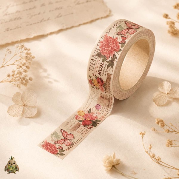 Flower Gallery 30 mm Washi Tape - Romantic Floral Collage Flower Gallery 30 mm Washi Tape - Romantic Floral Collage