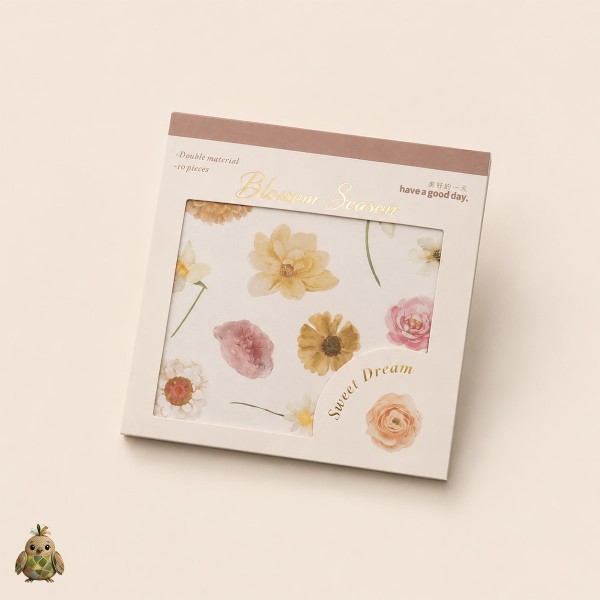 Blossom Season Autumn Colors and Flowers Sticker Book – PET and Washi Floral Stickers, approx. 120 pcs Blossom Season Autumn Colors and Flowers Sticker Book – PET and Washi Floral Stickers, approx. 120 pcs