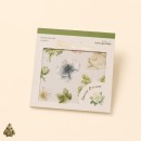 Blossom Season Green Vine Floral Language Sticker Book – PET and Washi Floral Stickers, approx. 120 pcs