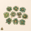Gold-Plated Flower Dawn Green Flower PET Sticker Set – 10 designs with green flowers and gold details Gold-Plated Flower Dawn Green Flower PET Sticker Set – 10 designs with green flowers and gold details