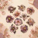 Gold-Plated Flower Dawn Pink Mist Dream PET Sticker Set – 10 designs with pink grey flowers and gold details Gold-Plated Flower Dawn Pink Mist Dream PET Sticker Set – 10 designs with pink grey flowers and gold details