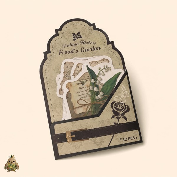 Journal Vintage Sticker Pack "Freud's Garden", Spring's Appointment – 32 die-cut washi botanical stickers Journal Vintage Sticker Pack "Freud's Garden", Spring's Appointment – 32 die-cut washi botanical stickers