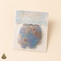 Starry Flower Charm Sea Rhyme Paeoniae PET Sticker Set – blue flowers with rose-gold details, 10 pcs