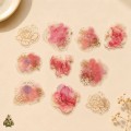 Starry Flower Charm Sweet Starlight PET Sticker Set – pink flowers with gold details, 10 pcs Starry Flower Charm Sweet Starlight PET Sticker Set – pink flowers with gold details, 10 pcs
