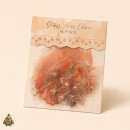 Starry Flower Charm Warm Sun Dance PET Sticker Set – warm flowers with rose-gold details, 10 pcs