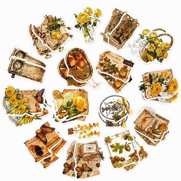 Vintage Sticker Pack "Freud's Garden", autumn's blessing – 32 die-cut botanical stickers