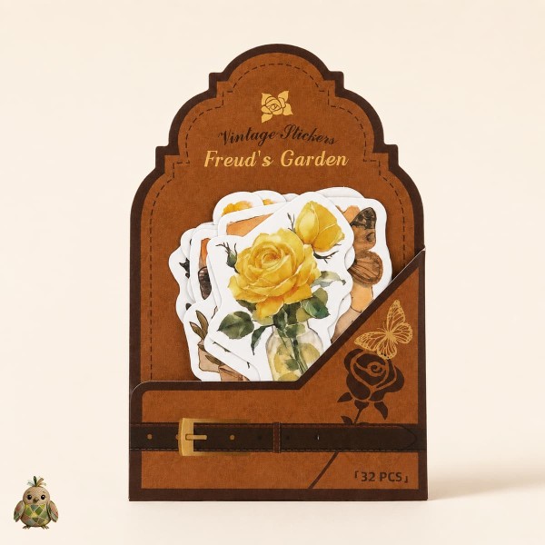 Vintage Sticker Pack "Freud's Garden", autumn's blessing – 32 die-cut botanical stickers