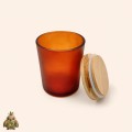 220 ml Frosted Amber Glass Jar with Bamboo Lid 220 ml Frosted Amber Glass Jar with Bamboo Lid
