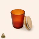 220 ml Frosted Amber Glass Jar with Bamboo Lid