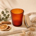 220 ml Frosted Amber Glass Jar with Bamboo Lid 220 ml Frosted Amber Glass Jar with Bamboo Lid