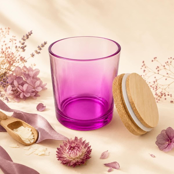 220 ml Purple Gradient Glass Jar with Bamboo Lid 220 ml Purple Gradient Glass Jar with Bamboo Lid