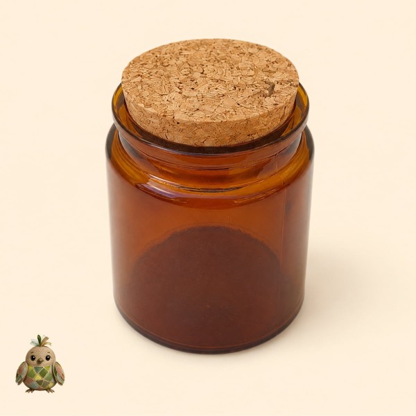 200 ml Amber Glass Apothecary Jar with Cork Lid 200 ml Amber Glass Apothecary Jar with Cork Lid