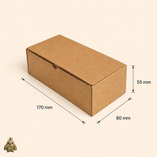 Kraft Corrugated Mailer Box – 170 x 80 x 55 mm Kraft Corrugated Mailer Box – 170 x 80 x 55 mm