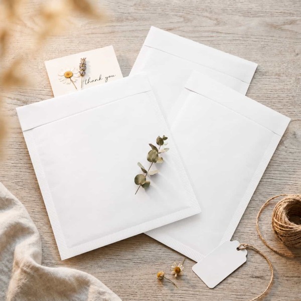 White Bubble Mailer Envelope – self-seal protective padded envelope, 170 x 165-mm White Bubble Mailer Envelope – self-seal protective padded envelope, 170 x 165-mm