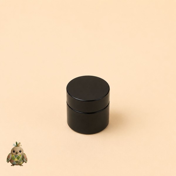 10 ml Amber Glass Jar with Black Lid and Sealing Disc