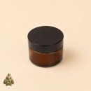 50 ml Amber Glass Jar with Black Lid and Sealing Disc