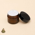 50 ml Amber Glass Jar with Black Lid and Sealing Disc 50 ml Amber Glass Jar with Black Lid and Sealing Disc