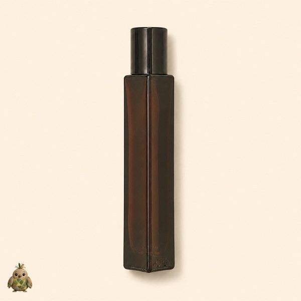 Square Amber Glass Roll-On Bottle 10 ml with Metal Roller Ball and Black Cap Square Amber Glass Roll-On Bottle 10 ml with Metal Roller Ball and Black Cap
