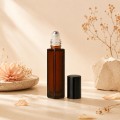 Square Amber Glass Roll-On Bottle 5 ml with Metal Roller Ball and Black Cap Square Amber Glass Roll-On Bottle 5 ml with Metal Roller Ball and Black Cap