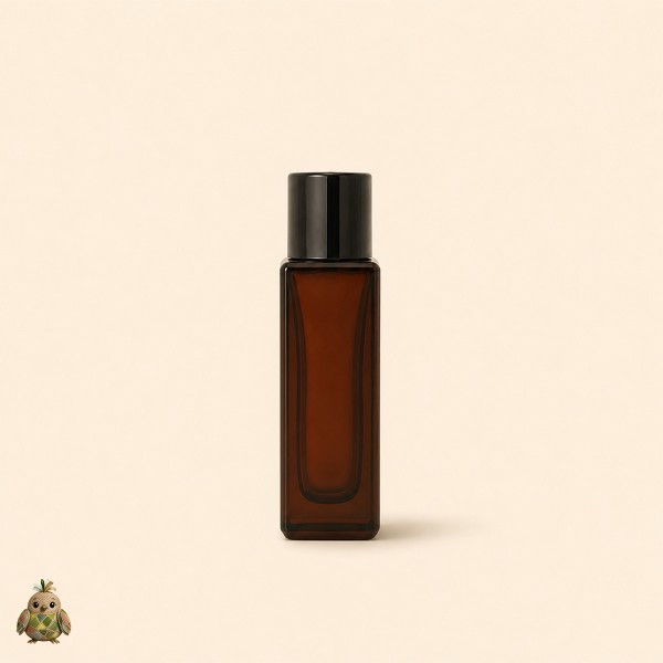 Square Amber Glass Roll-On Bottle 5 ml with Metal Roller Ball and Black Cap Square Amber Glass Roll-On Bottle 5 ml with Metal Roller Ball and Black Cap
