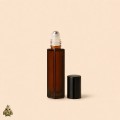 Square Amber Glass Roll-On Bottle 5 ml with Metal Roller Ball and Black Cap Square Amber Glass Roll-On Bottle 5 ml with Metal Roller Ball and Black Cap