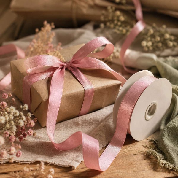 Blush Cotton Blend Ribbon, 10 mm x 15 m Blush Cotton Blend Ribbon, 10 mm x 15 m