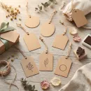 Die-Cut Kraft Hang Tags with String - Assorted Shapes Die-Cut Kraft Hang Tags with String - Assorted Shapes