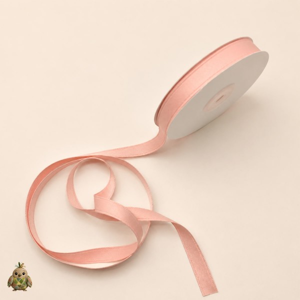 Powder Pink Cotton Blend Ribbon, 10 mm x 15 m