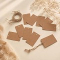Rectangular Kraft Tags with Jute String, Set of 10