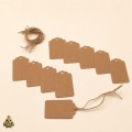 Scalloped Top Kraft Tags with Jute String, Set of 10 Scalloped Top Kraft Tags with Jute String, Set of 10