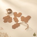 Vintage Bracket Shape Kraft Tags with Jute String, Set of 10