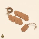Vintage Bracket Shape Kraft Tags with Jute String, Set of 10